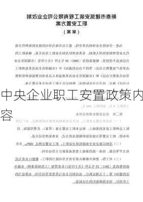 中央企业职工安置政策内容