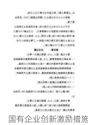 国有企业创新激励措施