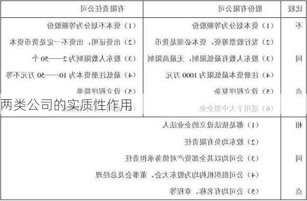 两类公司的实质性作用