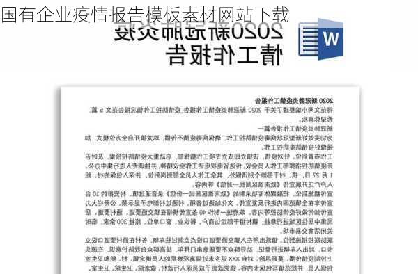 国有企业疫情报告模板素材网站下载