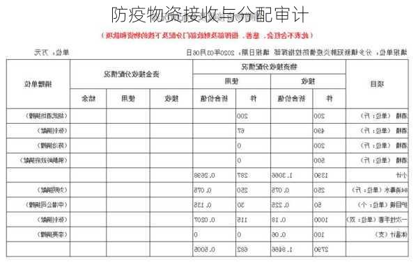 防疫物资接收与分配审计