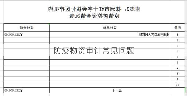防疫物资审计常见问题
