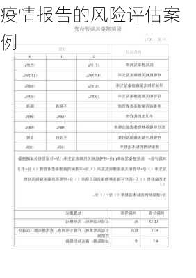 疫情报告的风险评估案例