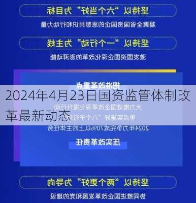 2024年4月23日国资监管体制改革最新动态