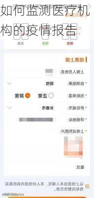 如何监测医疗机构的疫情报告