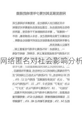 网络匿名对社会影响分析