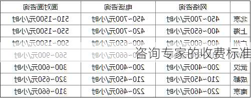 咨询专家的收费标准