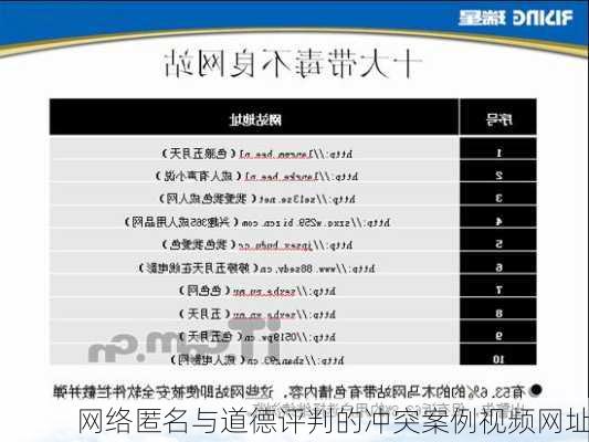 网络匿名与道德评判的冲突案例视频网址