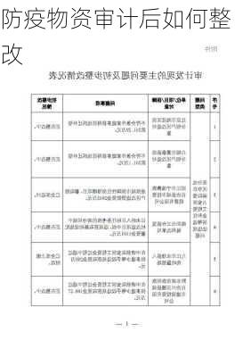 防疫物资审计后如何整改