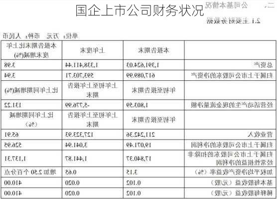 国企上市公司财务状况