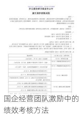 国企经营团队激励中的绩效考核方法