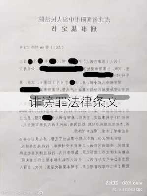 诽谤罪法律条文