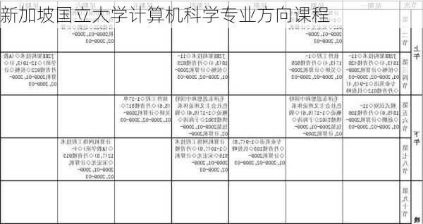 新加坡国立大学计算机科学专业方向课程