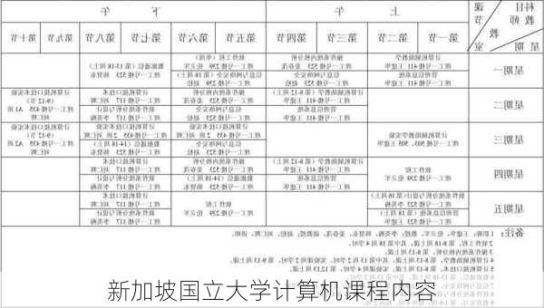 新加坡国立大学计算机课程内容