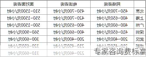 专家咨询费标准