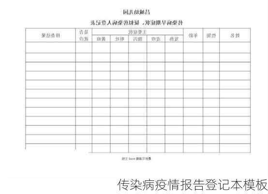 传染病疫情报告登记本模板