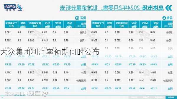 大众集团利润率预期何时公布