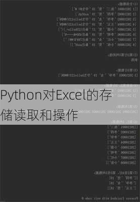 Python对Excel的存储读取和操作