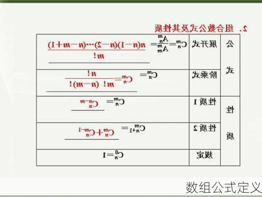 数组公式定义