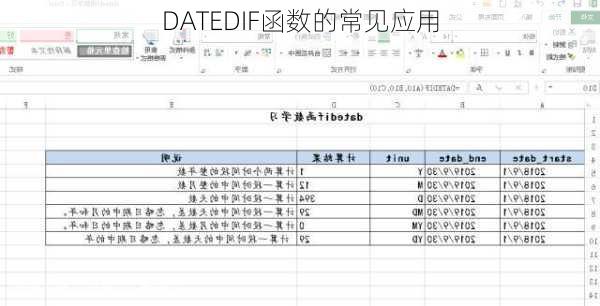 DATEDIF函数的常见应用