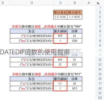 DATEDIF函数的使用指南