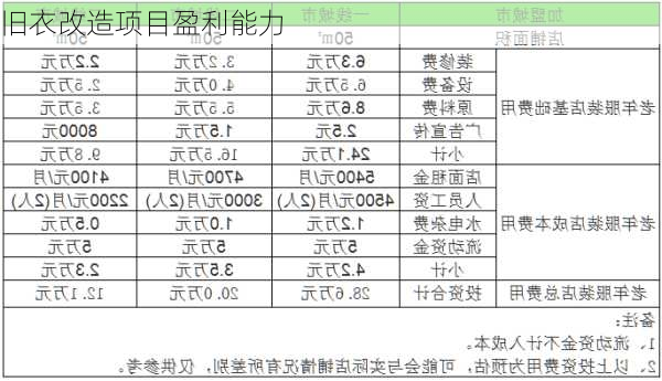 旧衣改造项目盈利能力