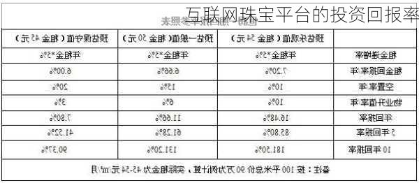 互联网珠宝平台的投资回报率