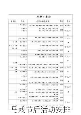 马戏节后活动安排