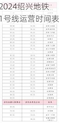 2024绍兴地铁1号线运营时间表