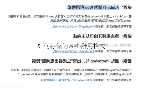 如何存储为web所用格式