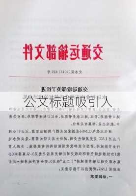 公文标题吸引人