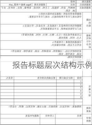 报告标题层次结构示例