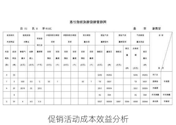 促销活动成本效益分析