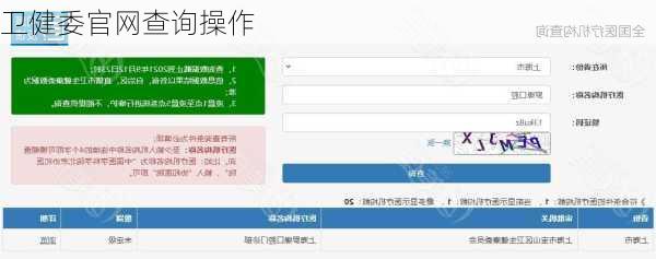 卫健委官网查询操作