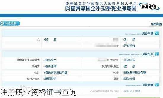 注册职业资格证书查询