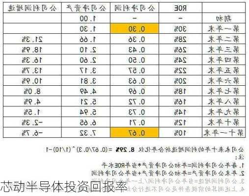 芯动半导体投资回报率