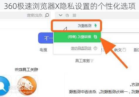 360极速浏览器X隐私设置的个性化选项
