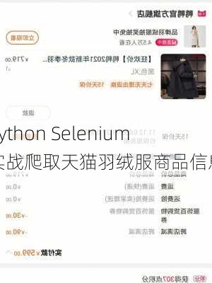 Python Selenium实战爬取天猫羽绒服商品信息