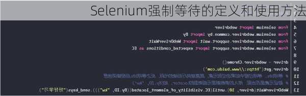 Selenium强制等待的定义和使用方法