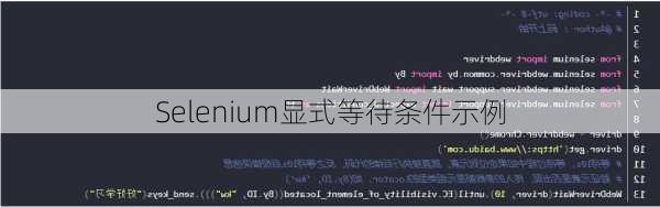 Selenium显式等待条件示例