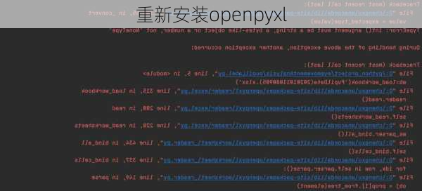 重新安装openpyxl