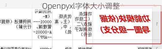 Openpyxl字体大小调整