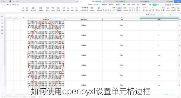 如何使用openpyxl设置单元格边框