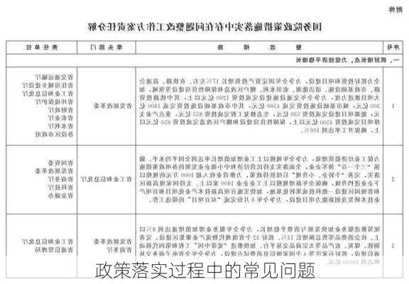 政策落实过程中的常见问题