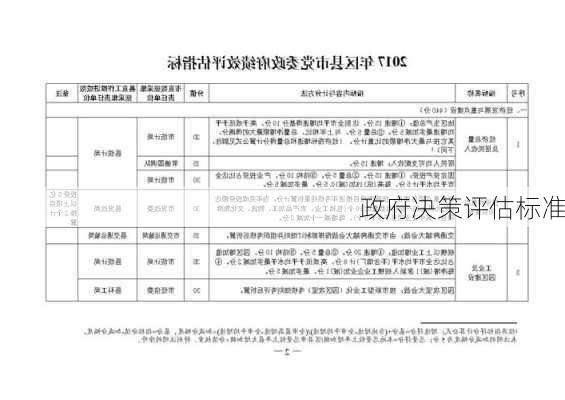 政府决策评估标准