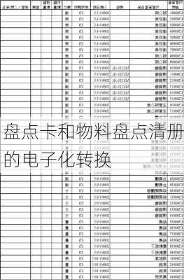 盘点卡和物料盘点清册的电子化转换