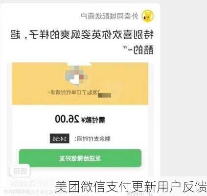 美团微信支付更新用户反馈