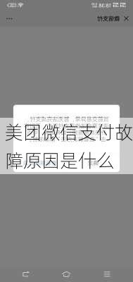 美团微信支付故障原因是什么