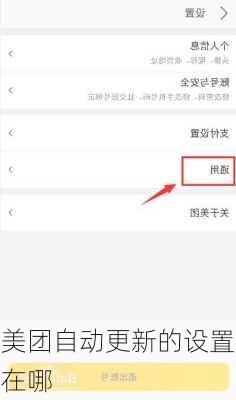 美团自动更新的设置在哪