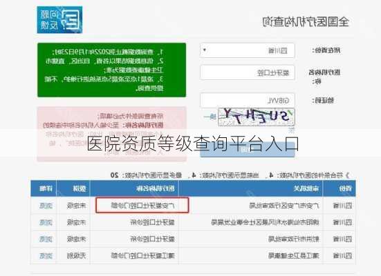 医院资质等级查询平台入口